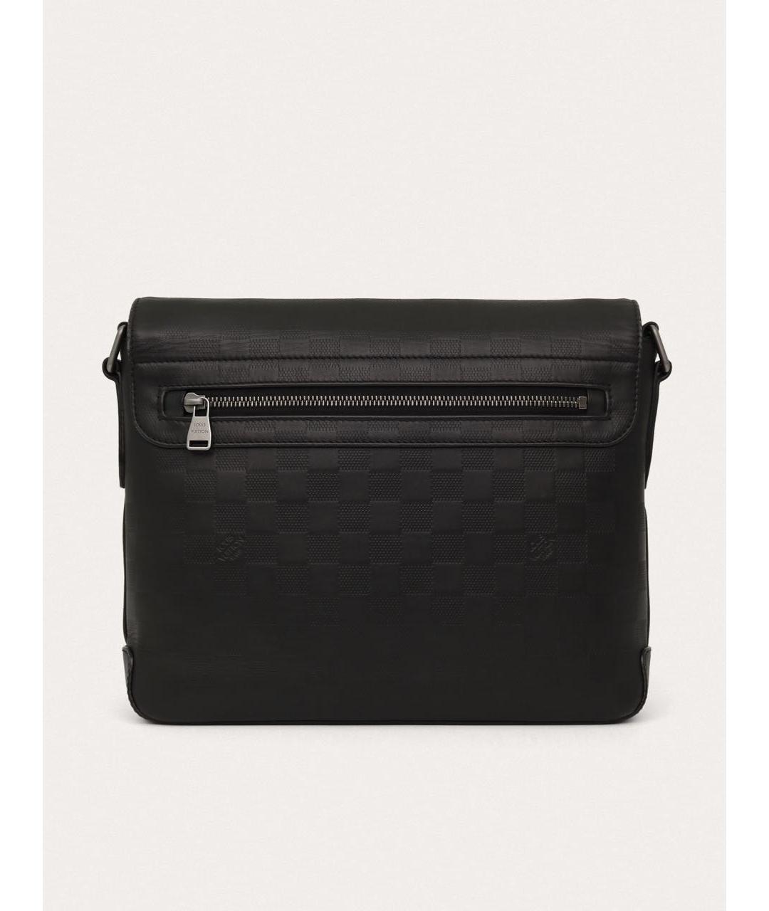 LOUIS VUITTON Черная кожаная сумка на плечо, фото 3