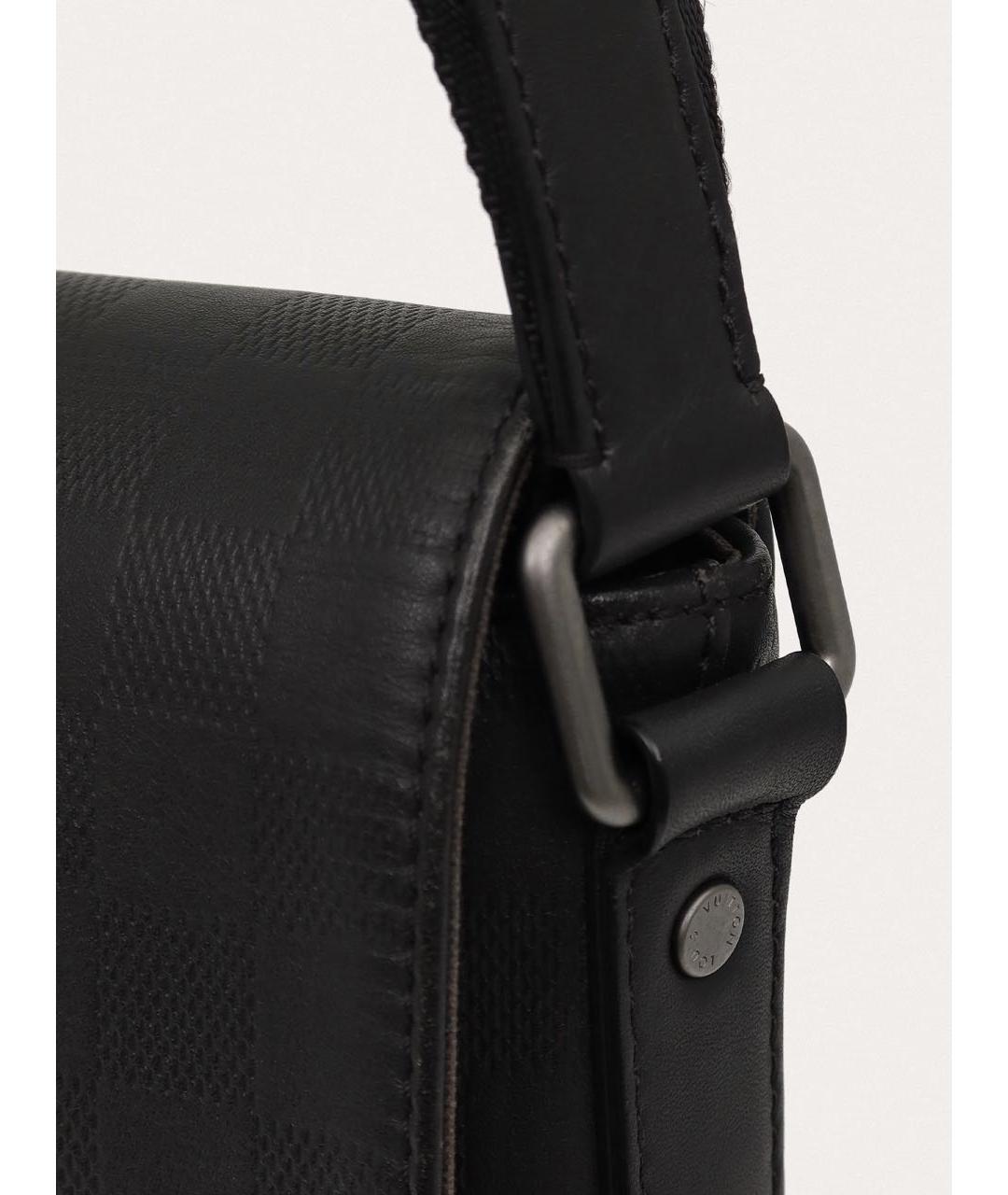 LOUIS VUITTON Черная кожаная сумка на плечо, фото 7