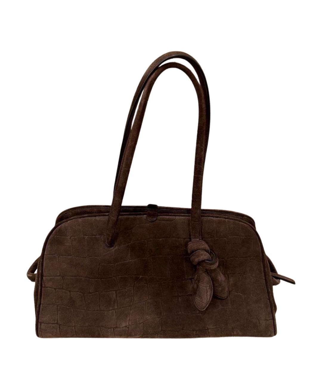 JACQUEMUS Коричневая замшевая сумка тоут, фото 1