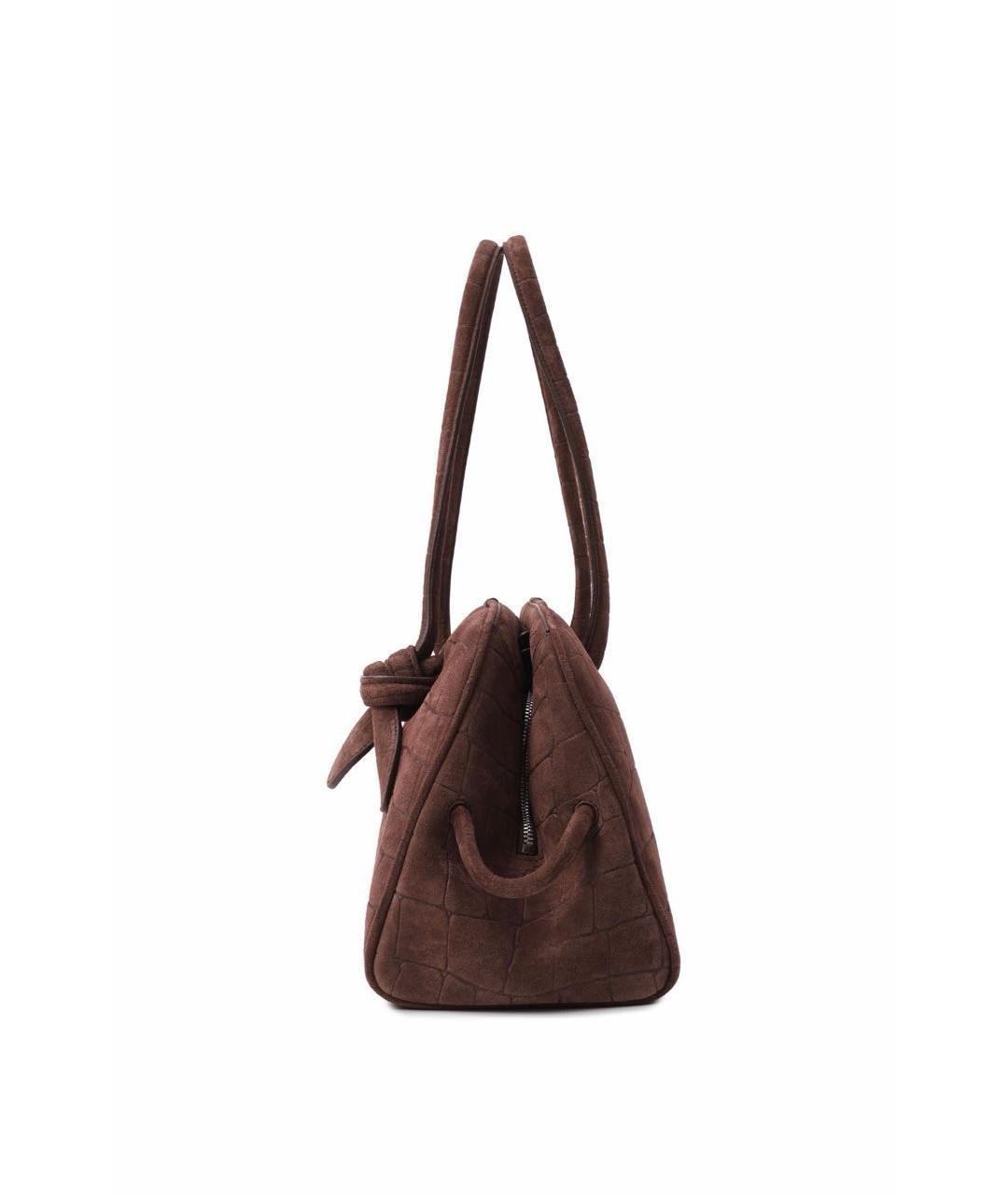 JACQUEMUS Коричневая замшевая сумка тоут, фото 6