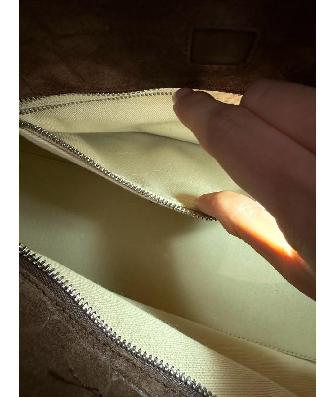 JACQUEMUS Коричневая замшевая сумка тоут, фото 5