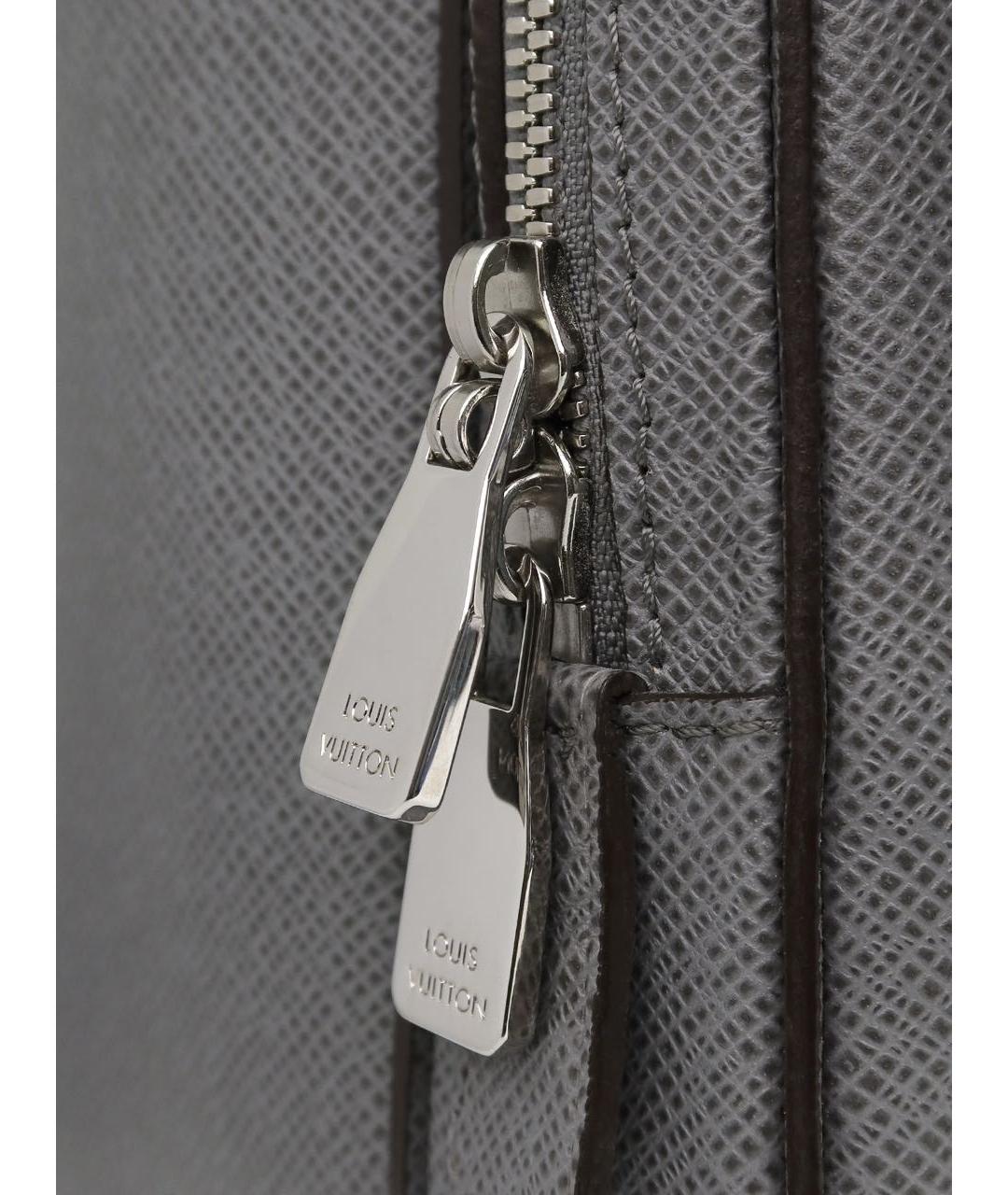 LOUIS VUITTON Серый кожаный портфель, фото 5