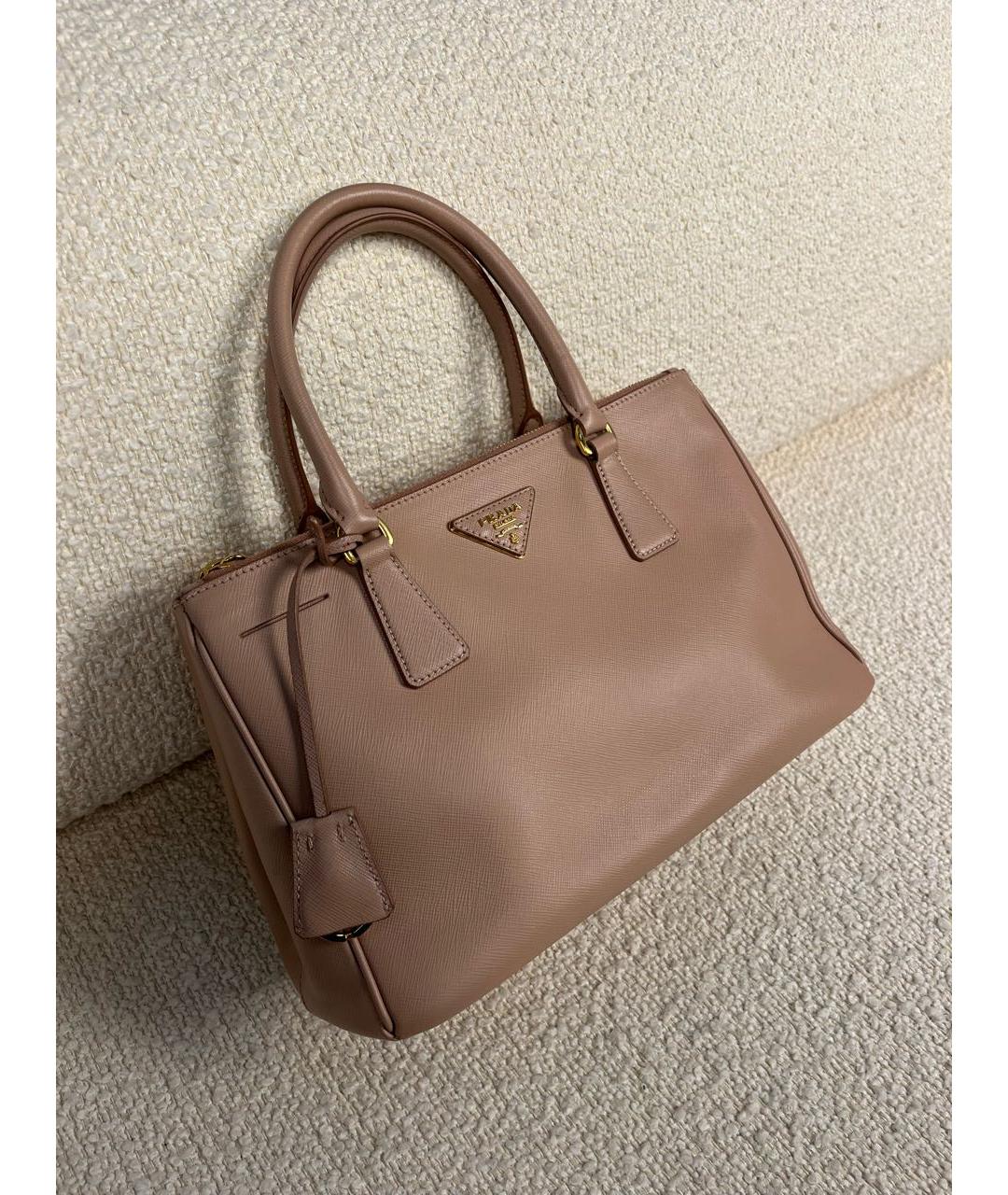 PRADA Розовая кожаная сумка с короткими ручками, фото 2