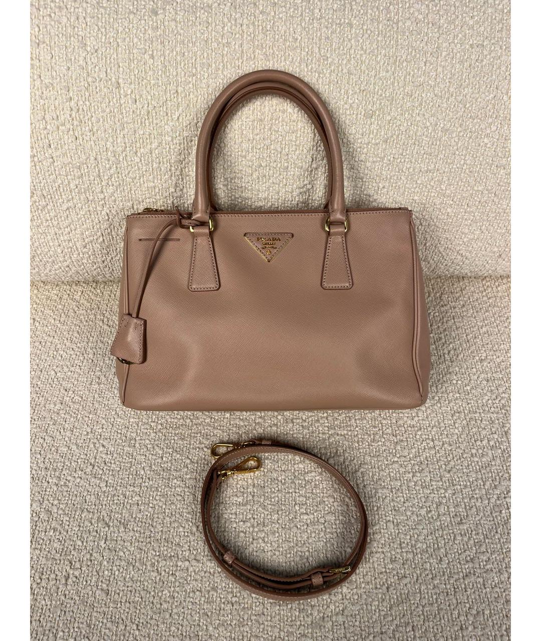 PRADA Розовая кожаная сумка с короткими ручками, фото 6