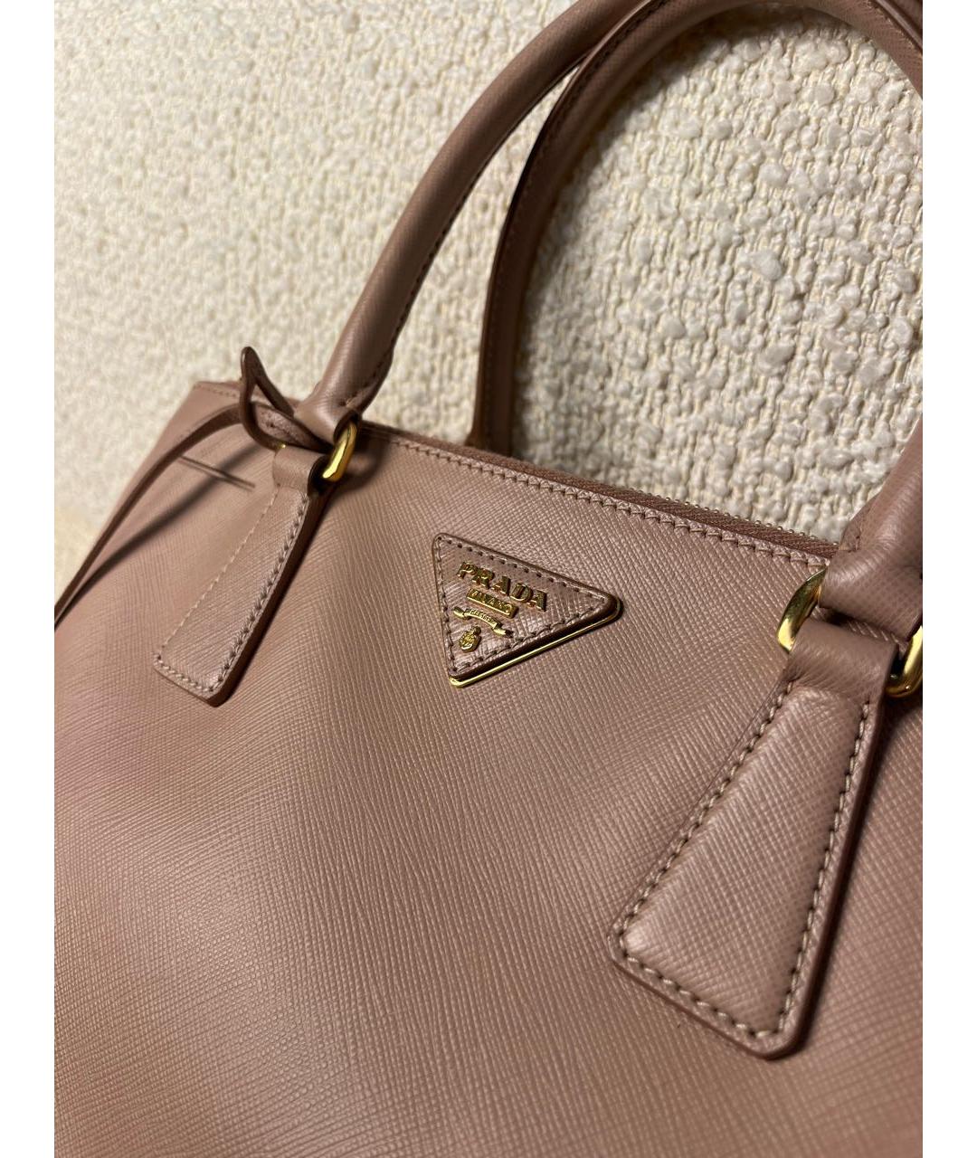 PRADA Розовая кожаная сумка с короткими ручками, фото 8