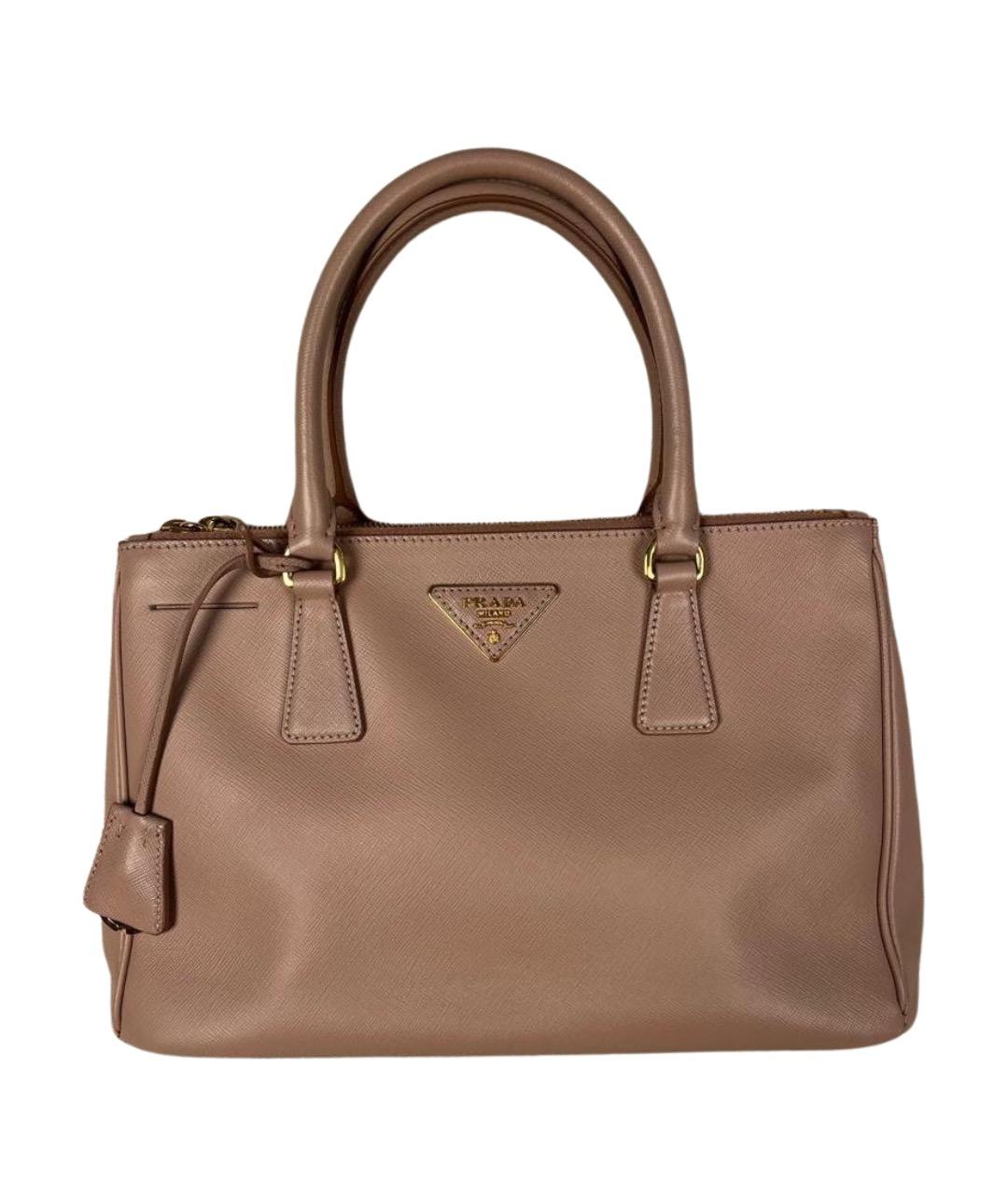 PRADA Розовая кожаная сумка с короткими ручками, фото 1