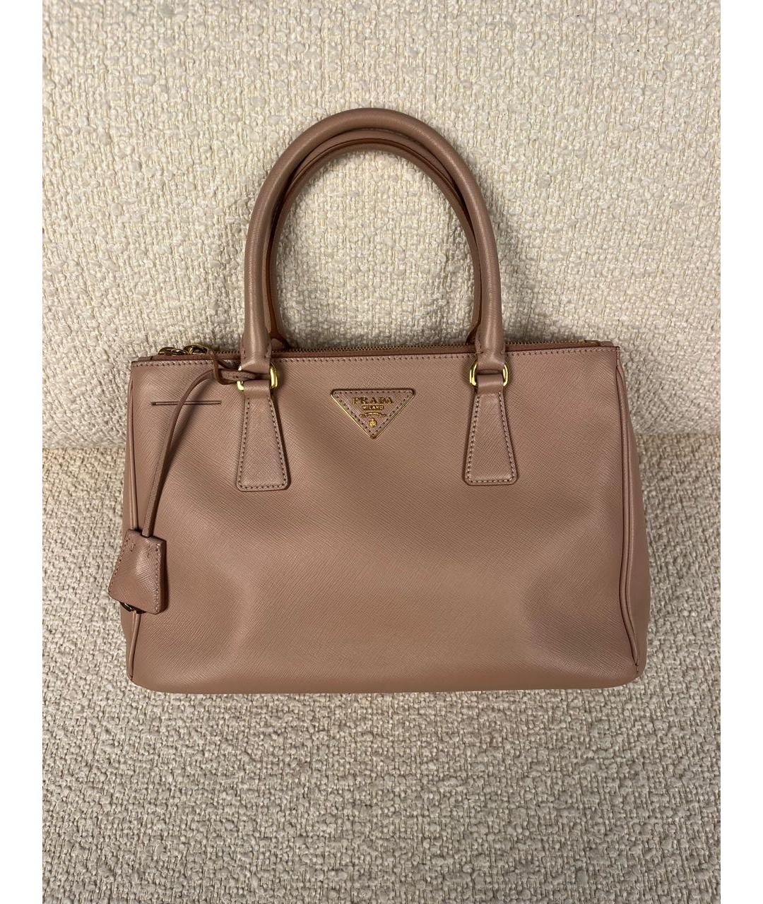 PRADA Розовая кожаная сумка с короткими ручками, фото 9