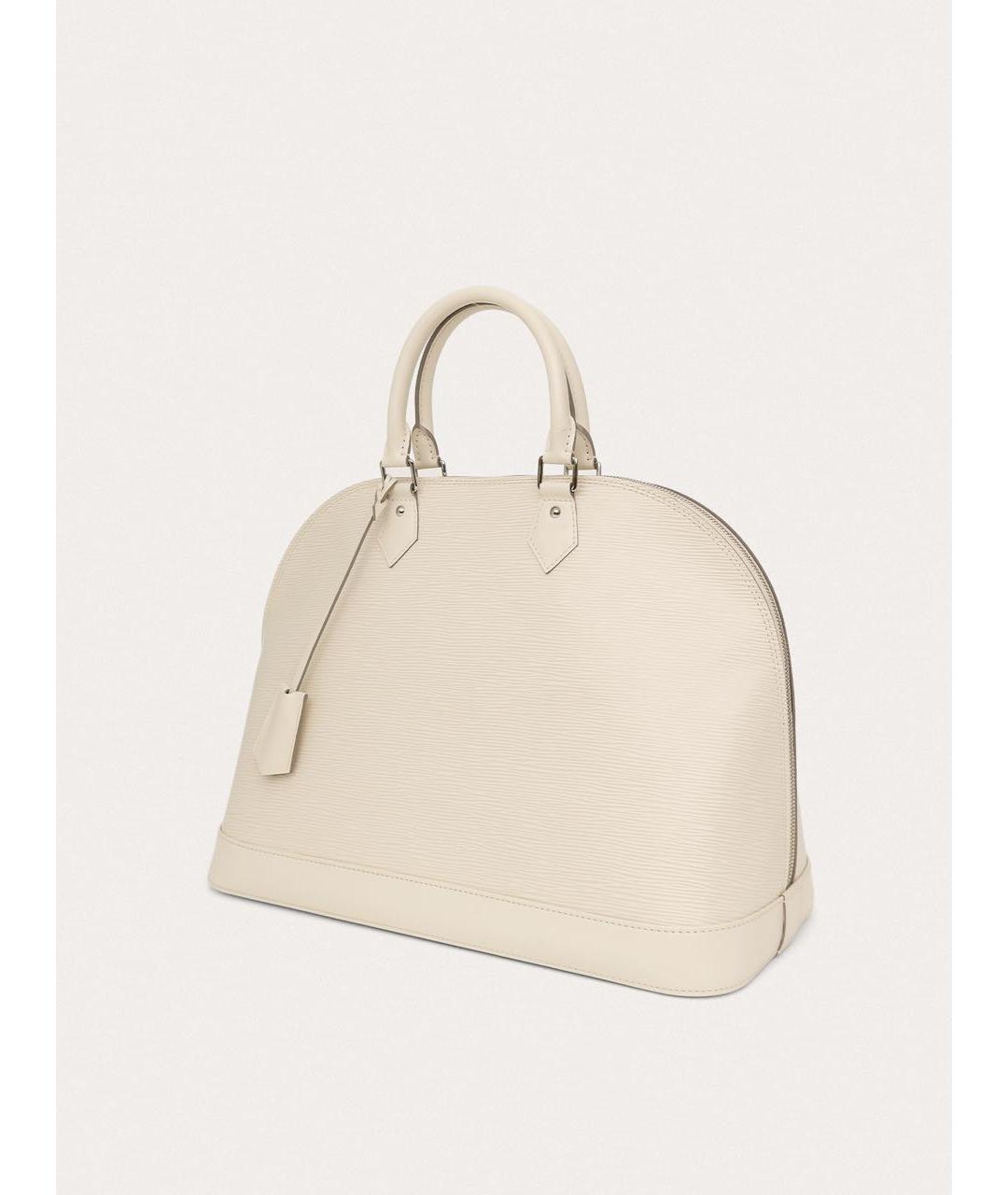 LOUIS VUITTON Белая кожаная сумка с короткими ручками, фото 2