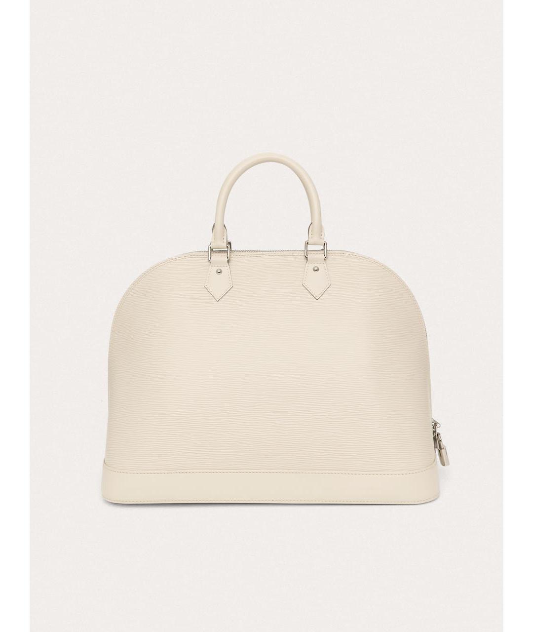 LOUIS VUITTON Белая кожаная сумка с короткими ручками, фото 3