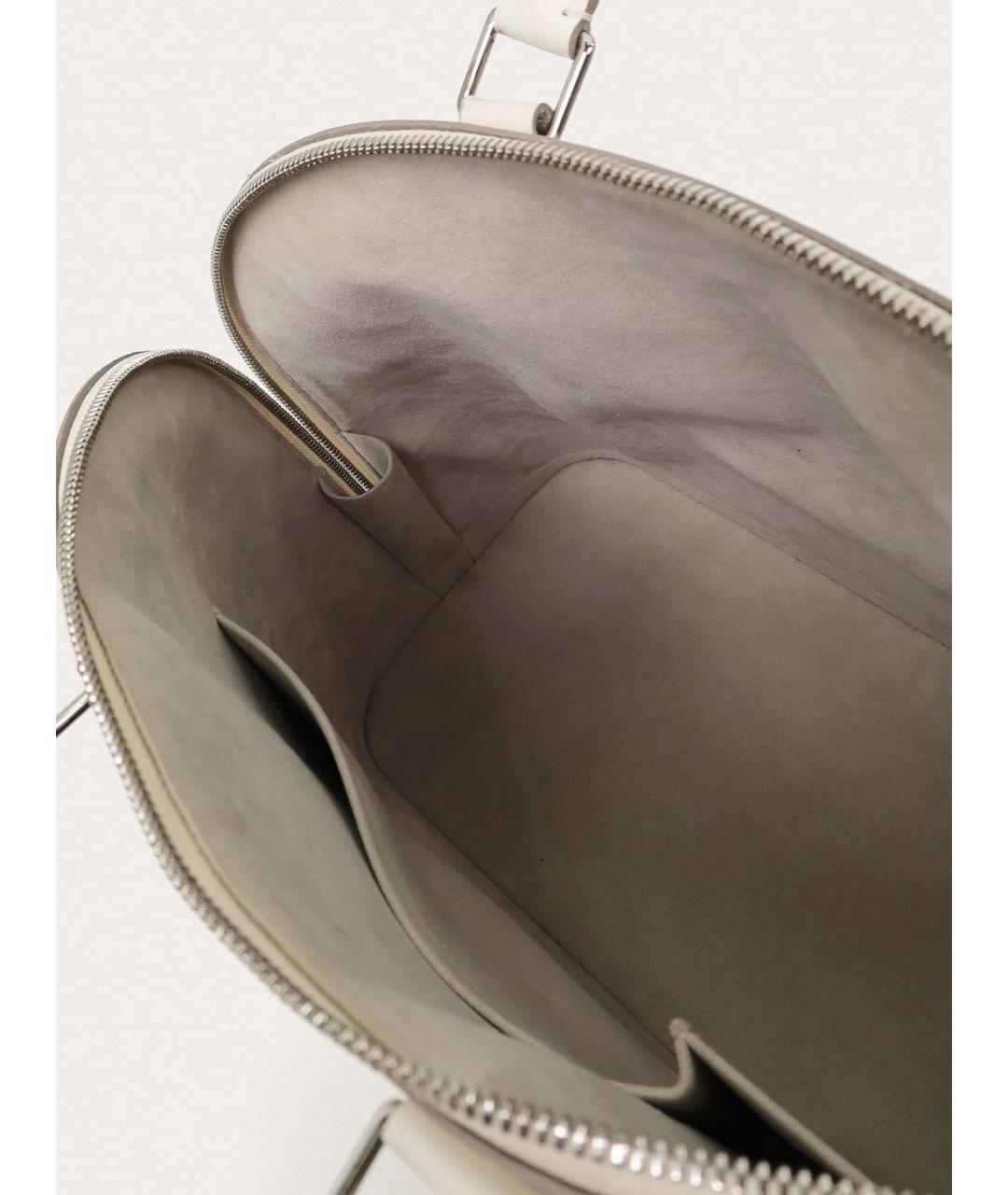 LOUIS VUITTON Белая кожаная сумка с короткими ручками, фото 4