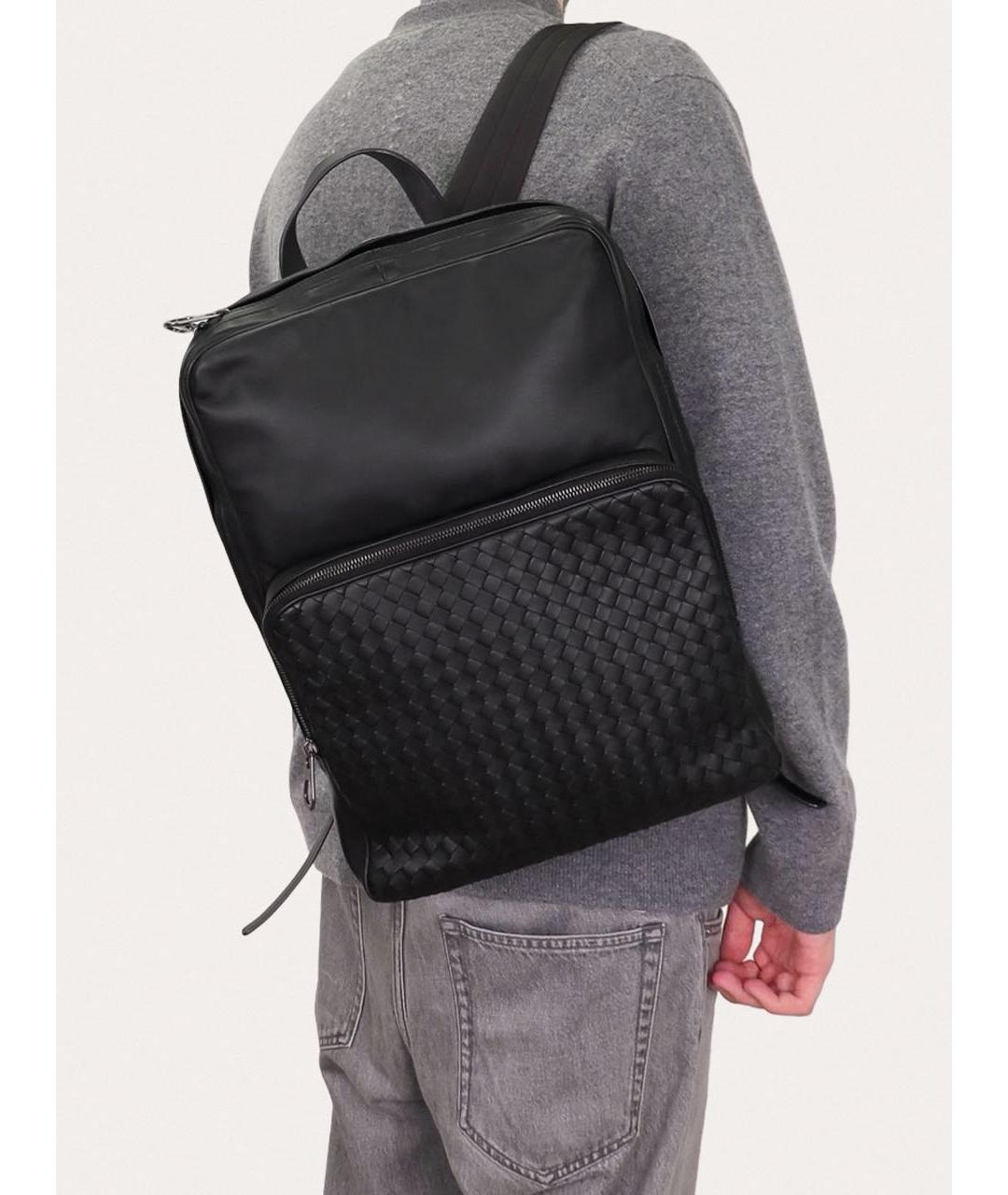 BOTTEGA VENETA Черный кожаный рюкзак, фото 8