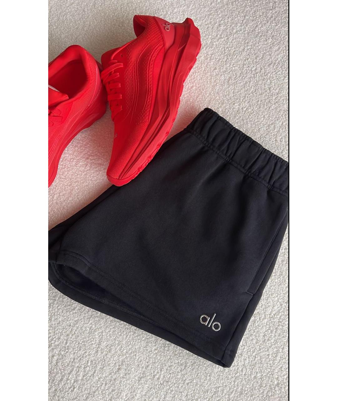 ALO YOGA Черная хлопковая юбка мини, фото 3