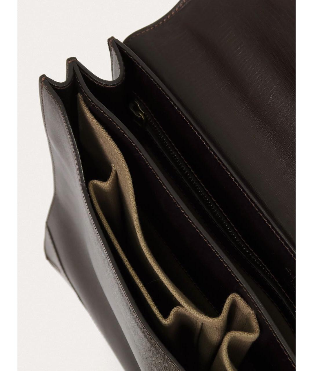 LOUIS VUITTON Коричневый кожаный портфель, фото 4