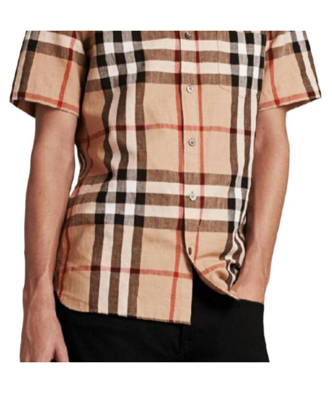 BURBERRY Бежевая классическая рубашка, фото 4