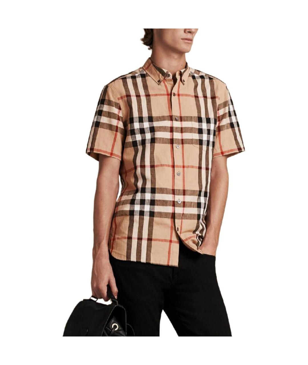 BURBERRY Бежевая классическая рубашка, фото 5