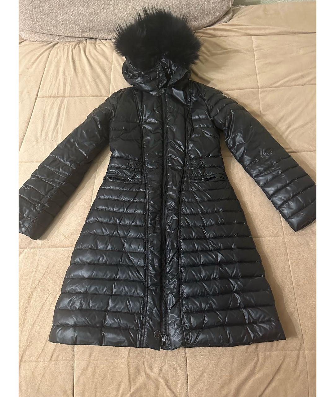 MONCLER Черный полиамидовый пуховик, фото 9
