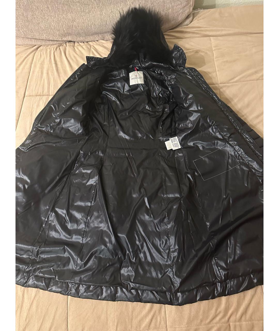 MONCLER Черный полиамидовый пуховик, фото 3