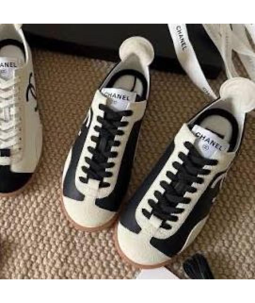 CHANEL Черные кожаные кеды, фото 2