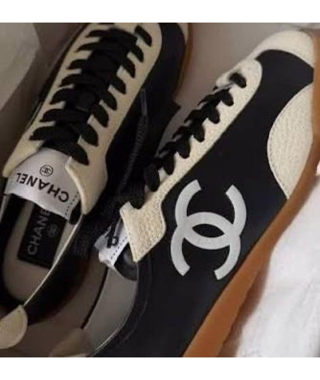 CHANEL Черные кожаные кеды, фото 3