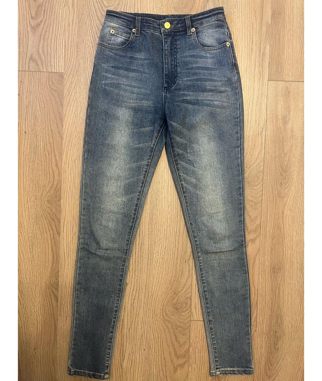 GUCCI Голубые хлопковые джинсы слим, фото 5