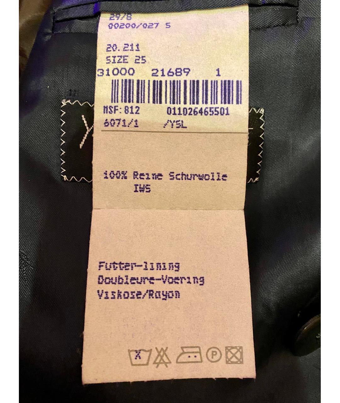 YVES SAINT LAURENT BEAUTY Темно-синий шерстяной пиджак, фото 5