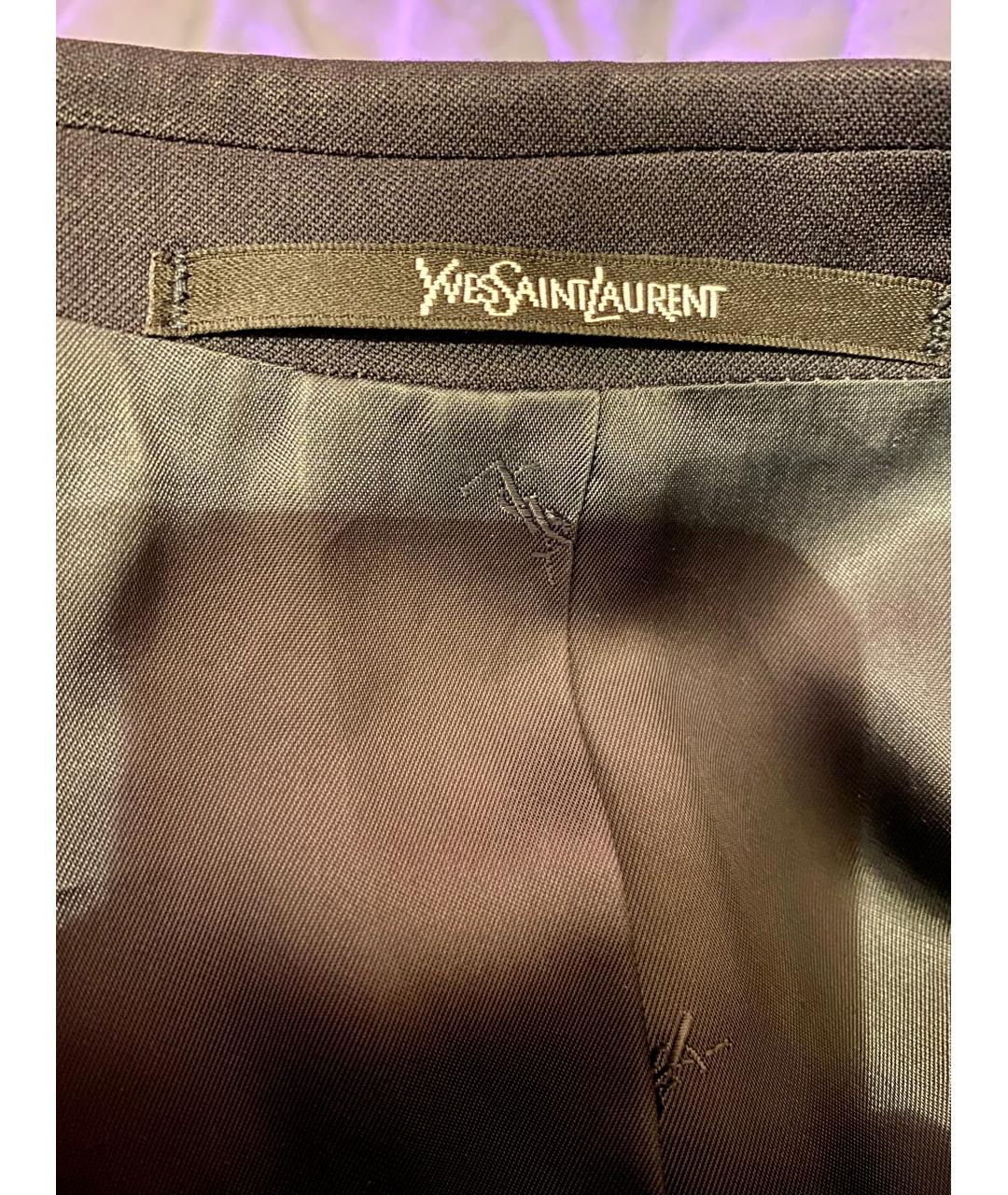 YVES SAINT LAURENT BEAUTY Темно-синий шерстяной пиджак, фото 8