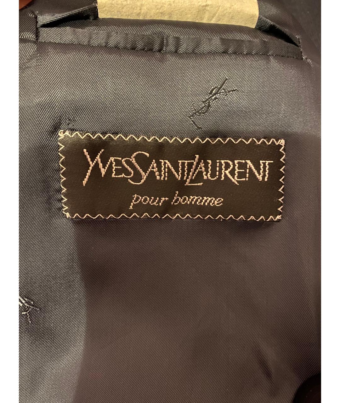 YVES SAINT LAURENT BEAUTY Темно-синий шерстяной пиджак, фото 6