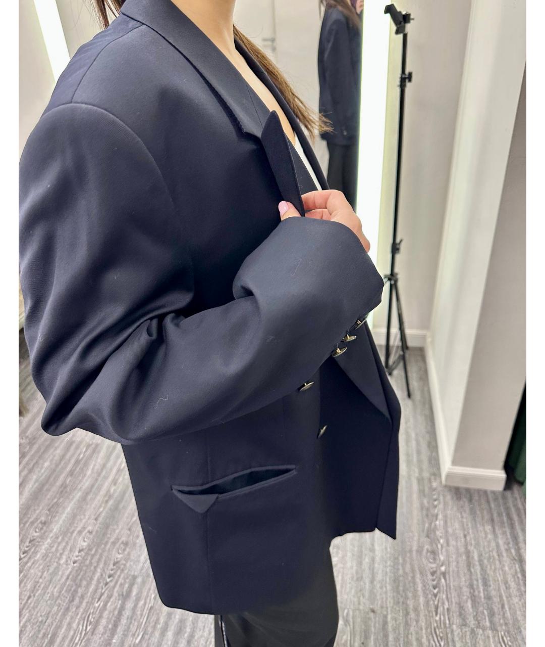 YVES SAINT LAURENT BEAUTY Темно-синий шерстяной пиджак, фото 4