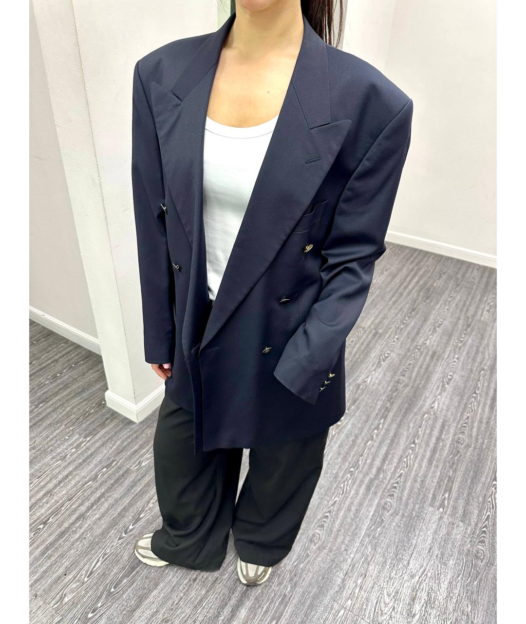 YVES SAINT LAURENT BEAUTY Темно-синий шерстяной пиджак, фото 2