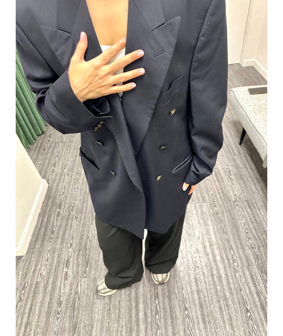 YVES SAINT LAURENT BEAUTY Темно-синий шерстяной пиджак, фото 3