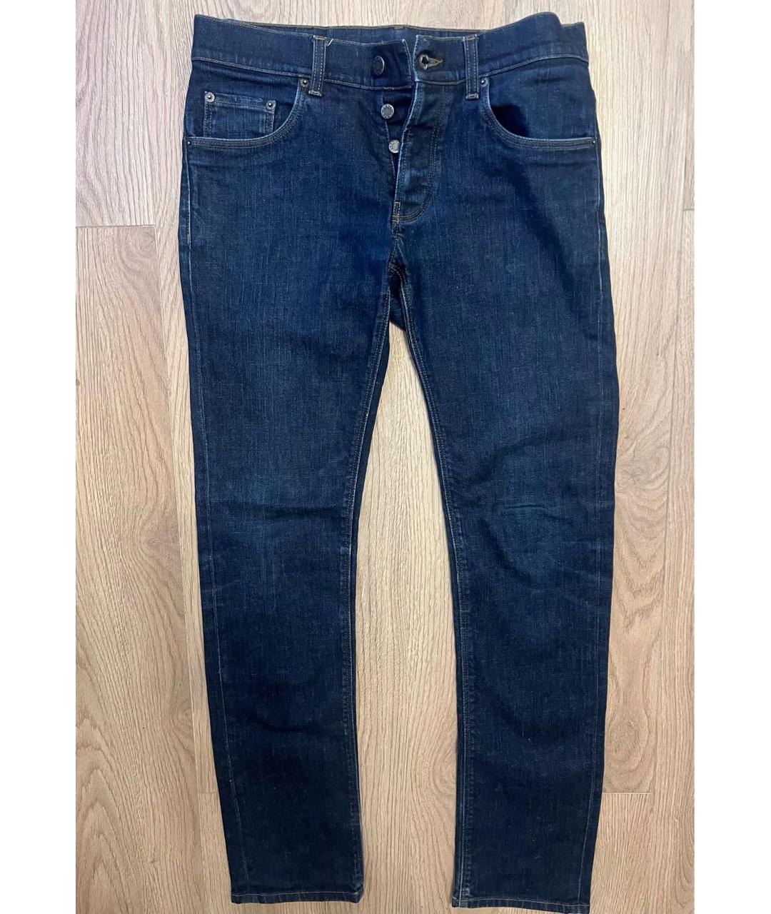 PRADA Темно-синие хлопковые прямые джинсы, фото 5