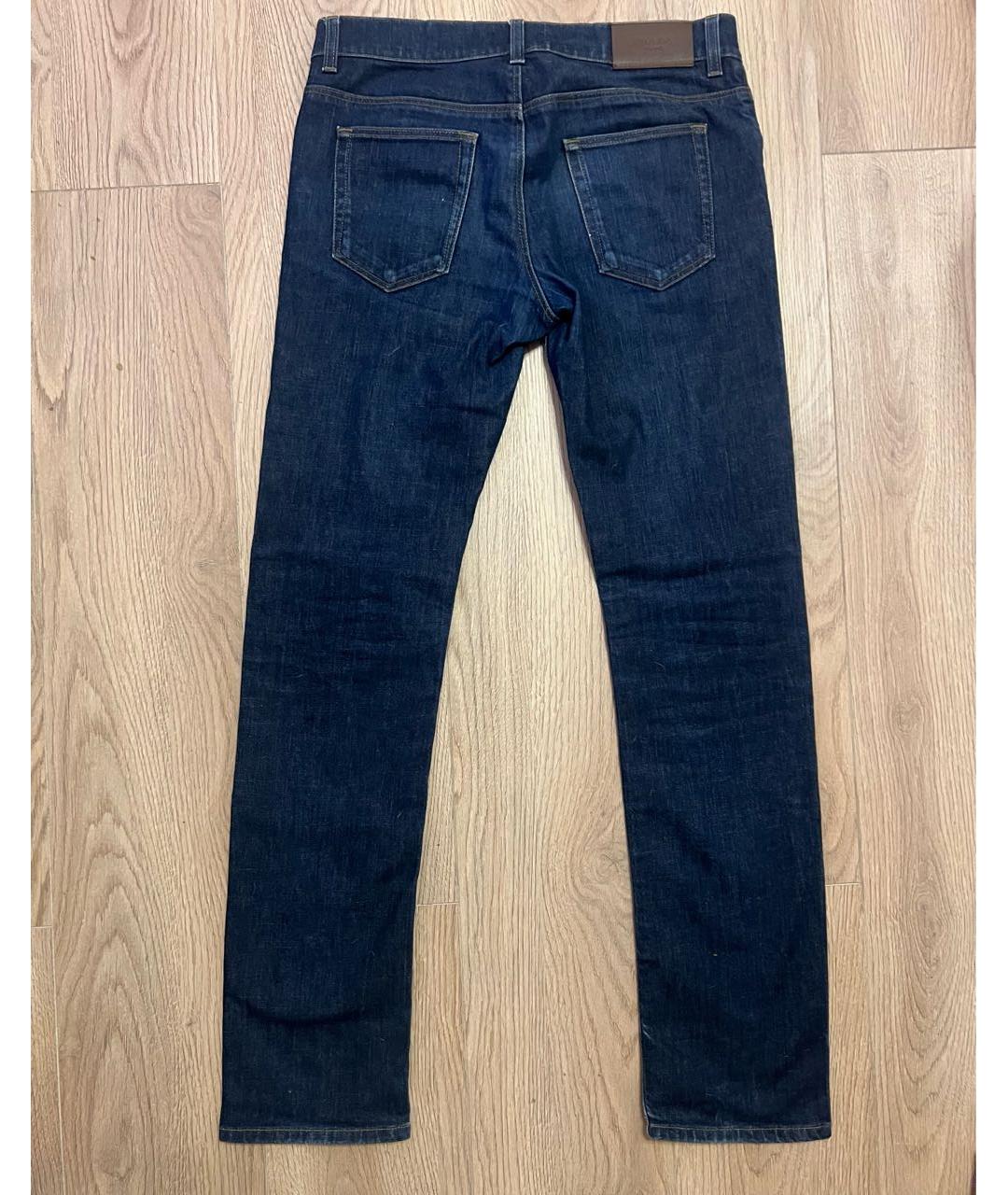 PRADA Темно-синие хлопковые прямые джинсы, фото 2