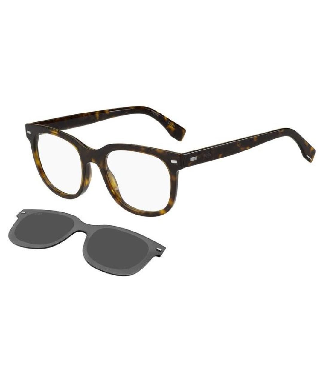 HUGO BOSS Коричневые пластиковые солнцезащитные очки, фото 1