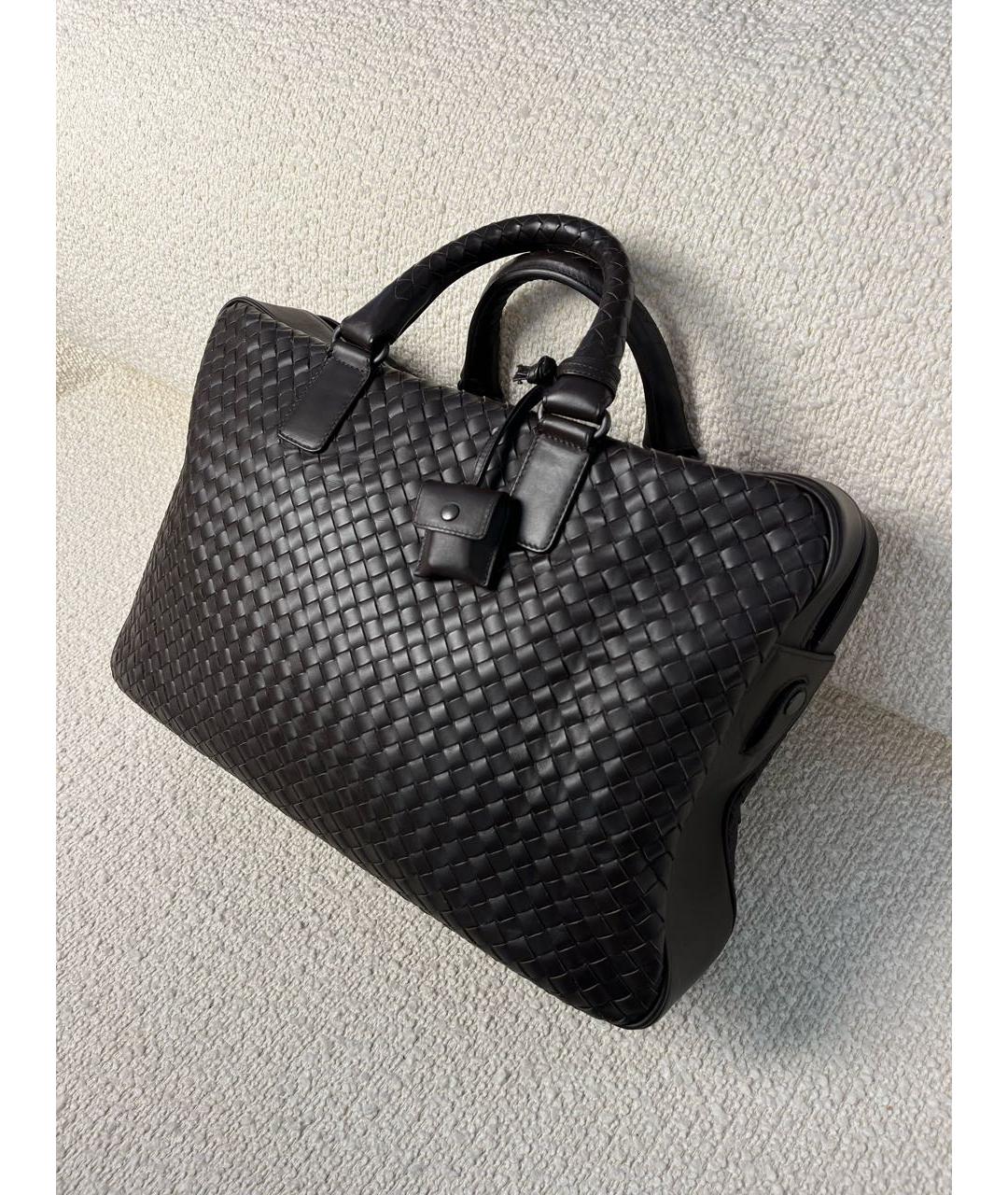BOTTEGA VENETA Коричневый кожаный портфель, фото 5