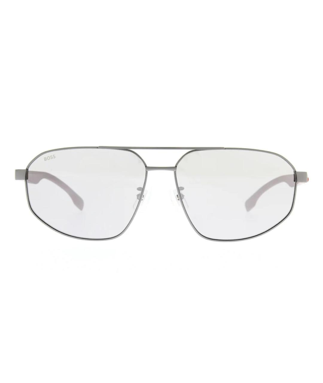 HUGO BOSS Серые металлические солнцезащитные очки, фото 6