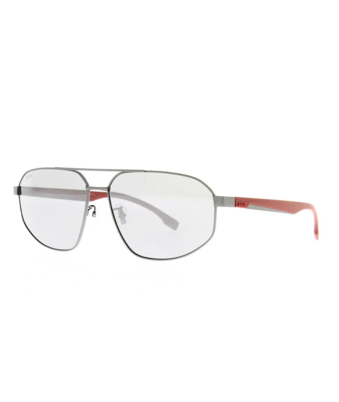 HUGO BOSS Серые металлические солнцезащитные очки, фото 4