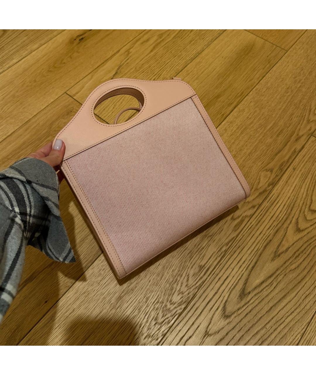 BURBERRY Розовая кожаная сумка с короткими ручками, фото 3