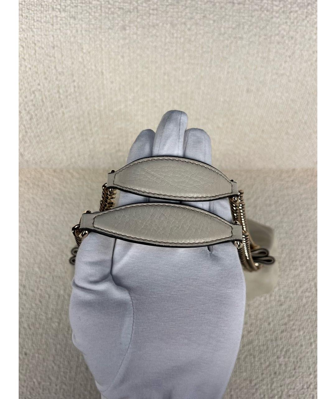 GUCCI Бежевая кожаная сумка тоут, фото 8