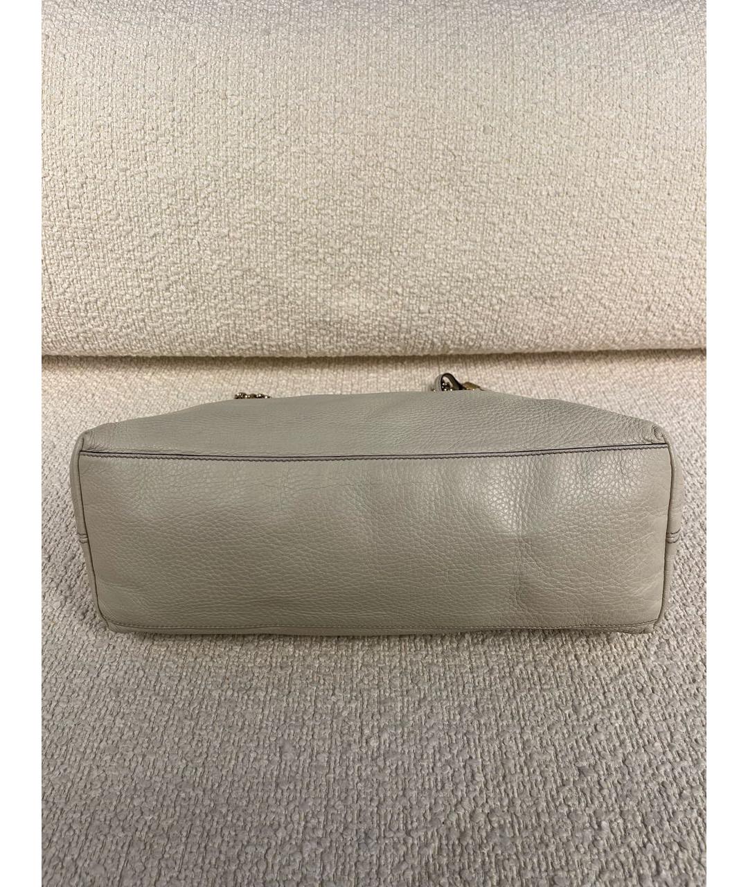 GUCCI Бежевая кожаная сумка тоут, фото 6