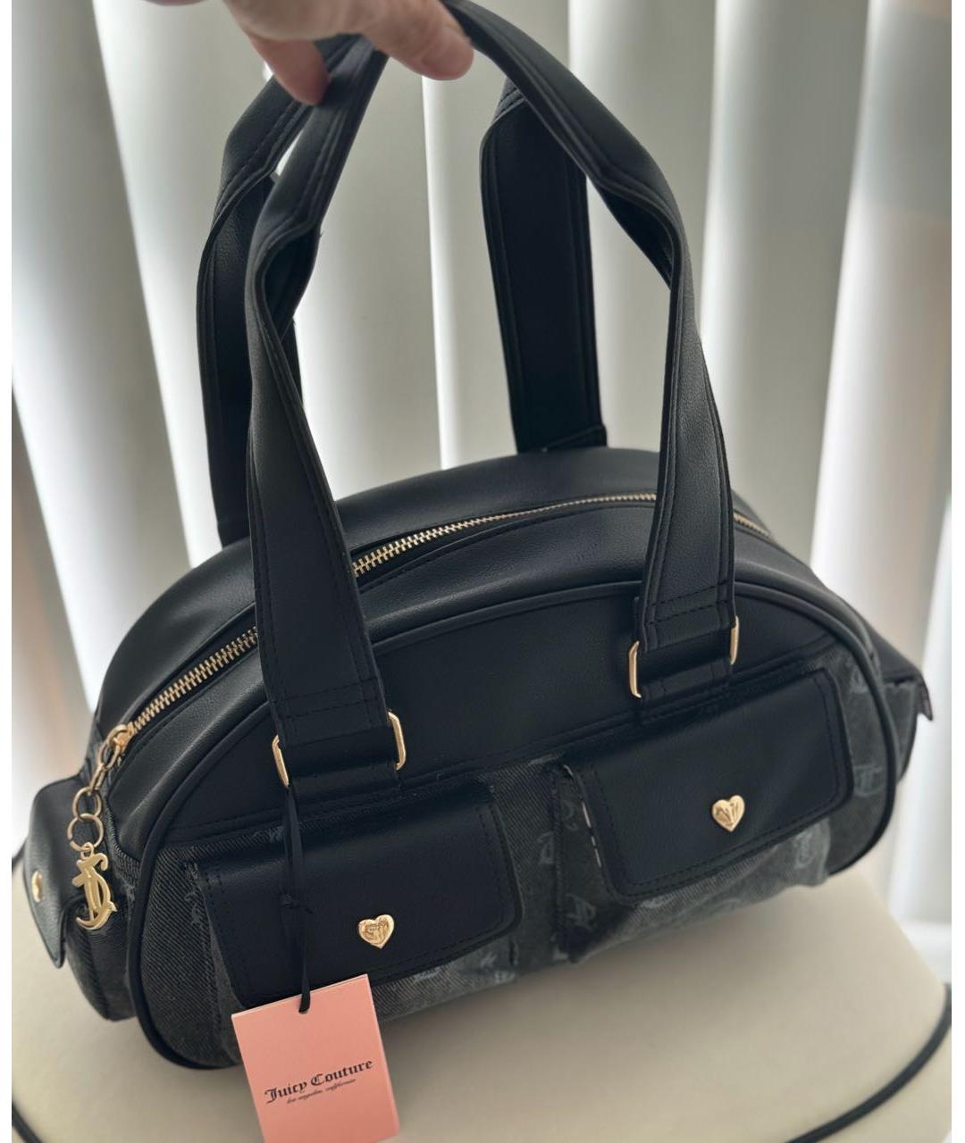 JUICY COUTURE Серая деним сумка с короткими ручками, фото 5