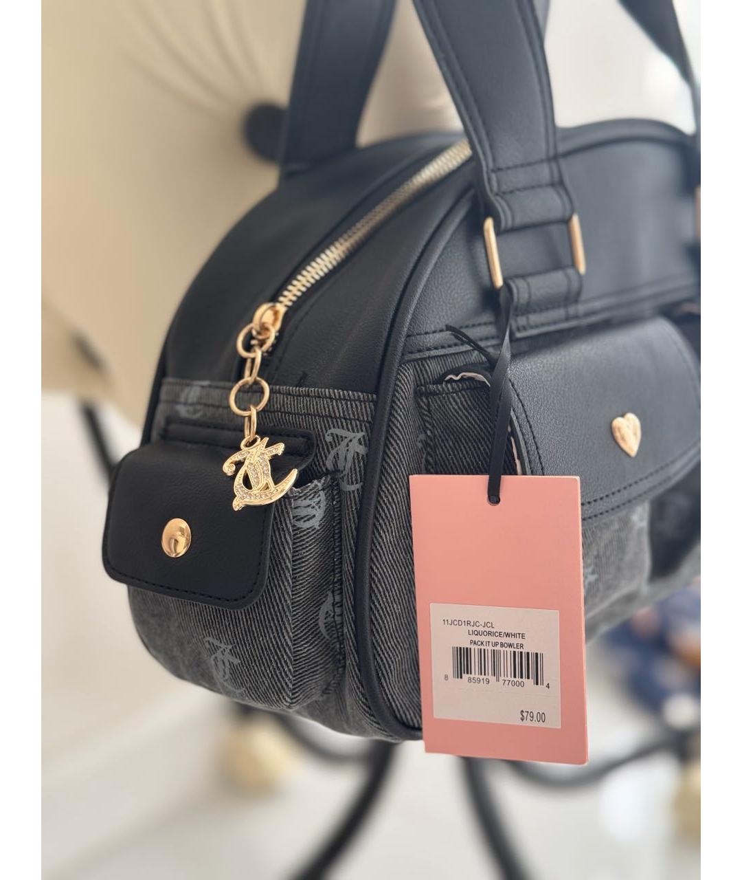 JUICY COUTURE Серая деним сумка с короткими ручками, фото 8