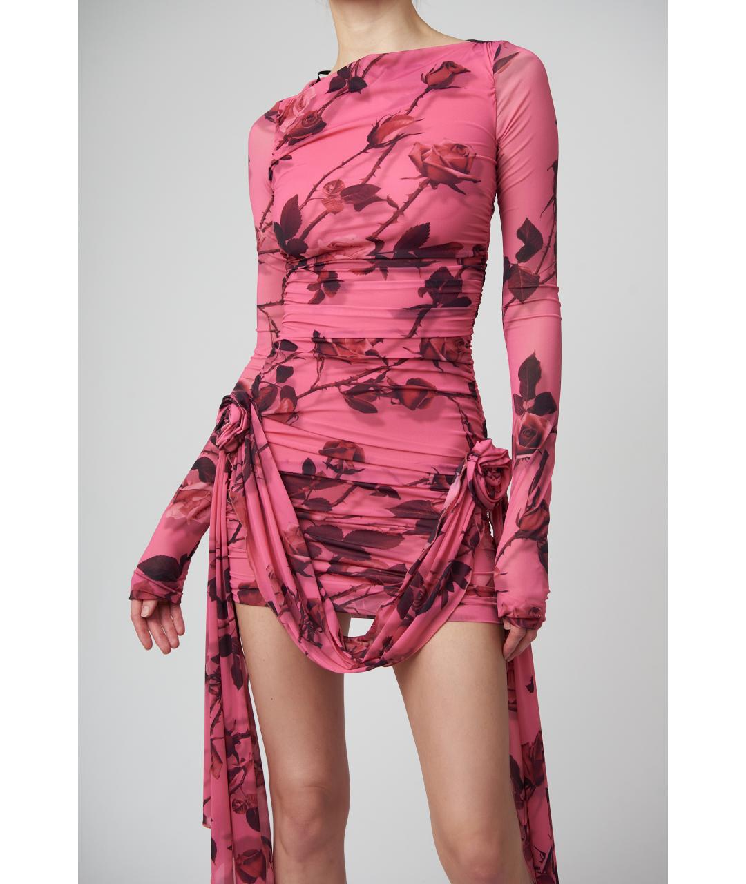 BLUMARINE Розовое полиамидовое вечернее платье, фото 2