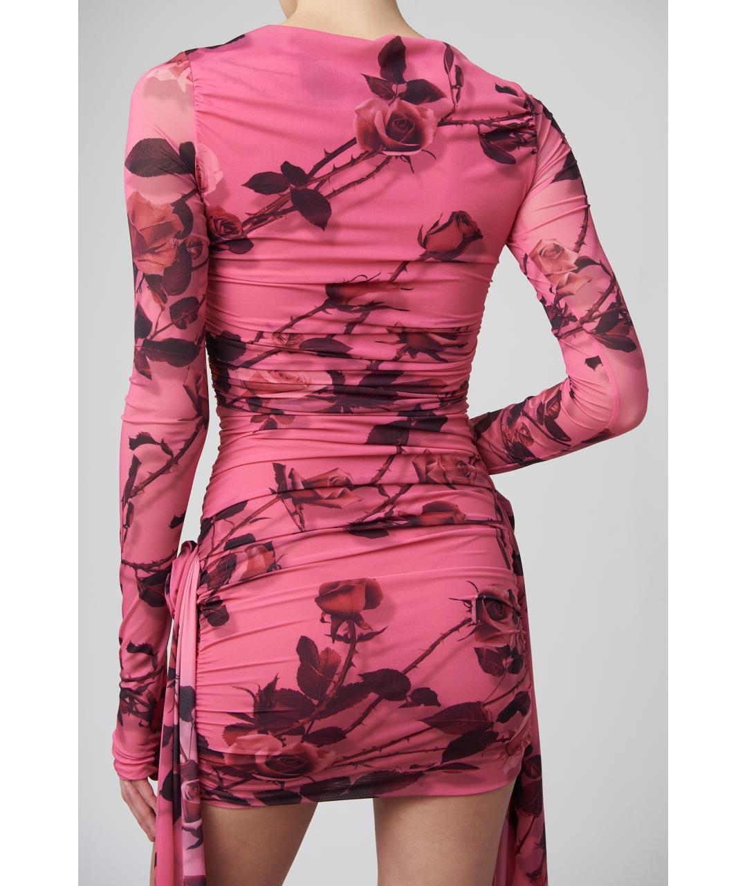 BLUMARINE Розовое полиамидовое вечернее платье, фото 4