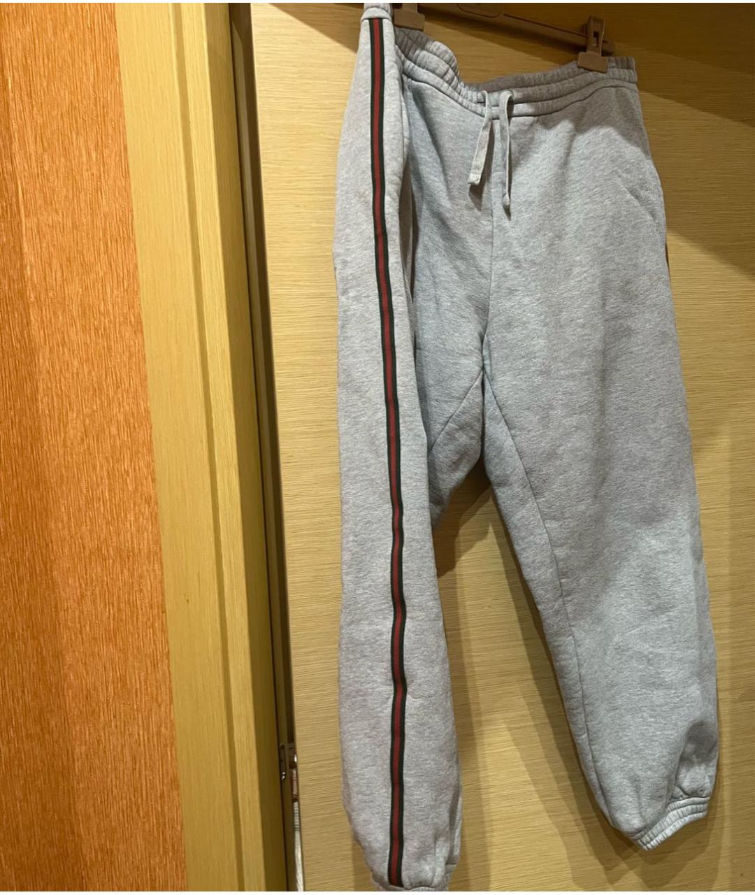 GUCCI Серые хлопковые повседневные брюки, фото 5