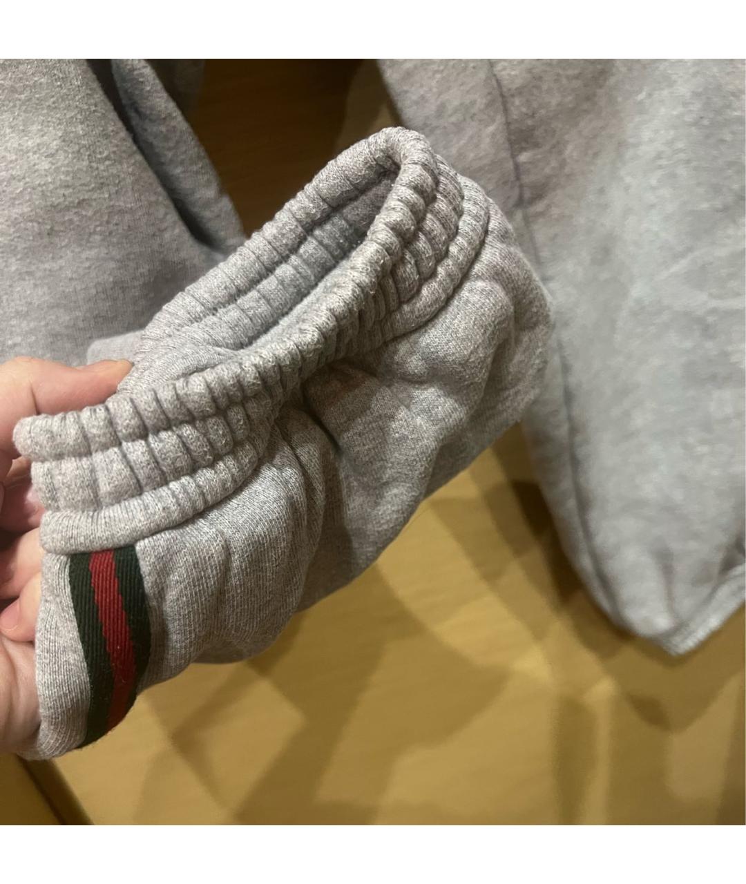 GUCCI Серые хлопковые повседневные брюки, фото 8