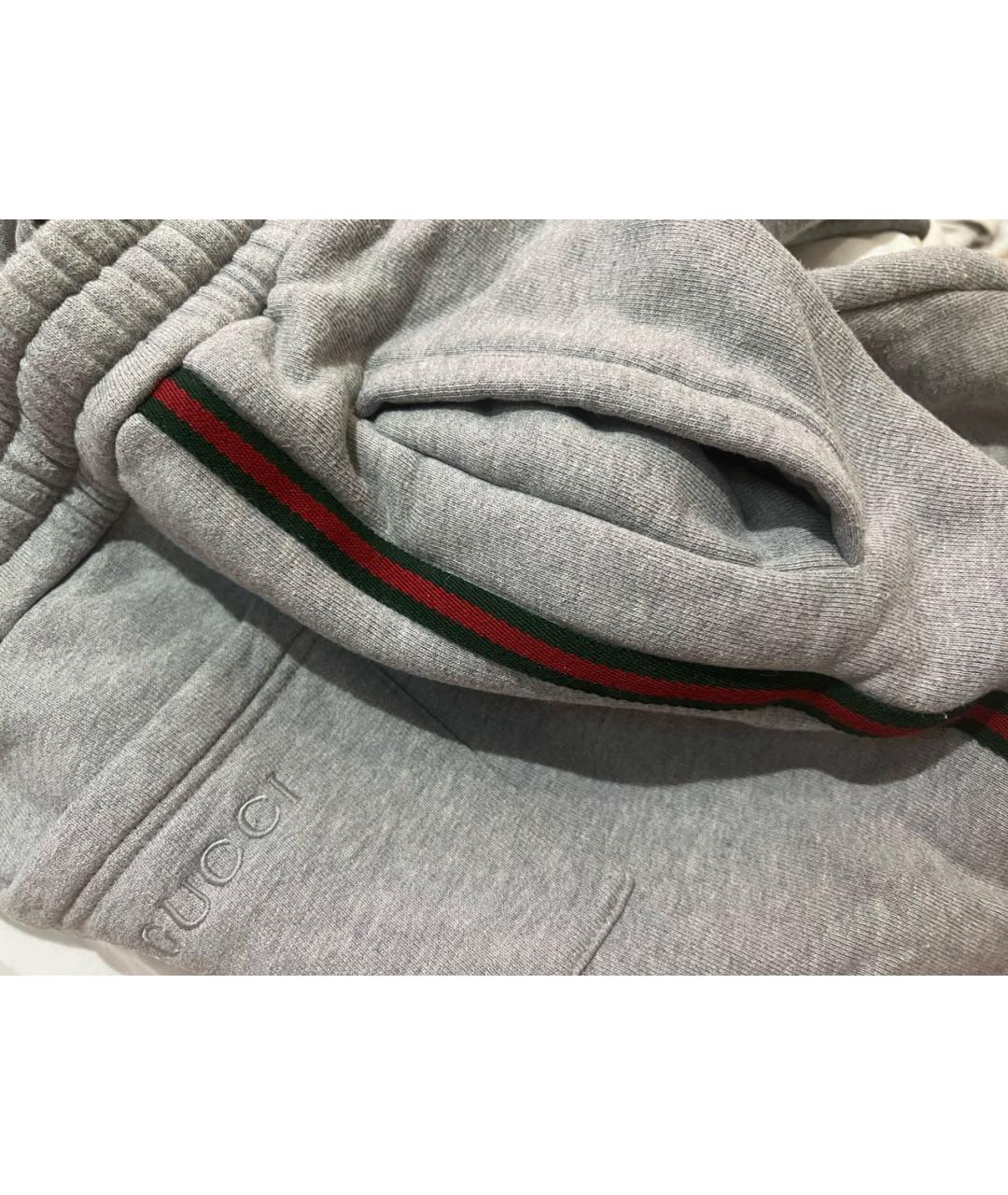GUCCI Серые хлопковые повседневные брюки, фото 6