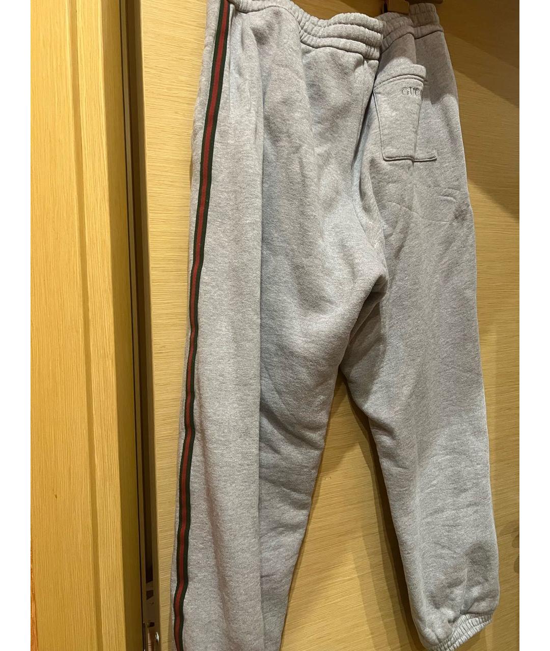 GUCCI Серые хлопковые повседневные брюки, фото 4
