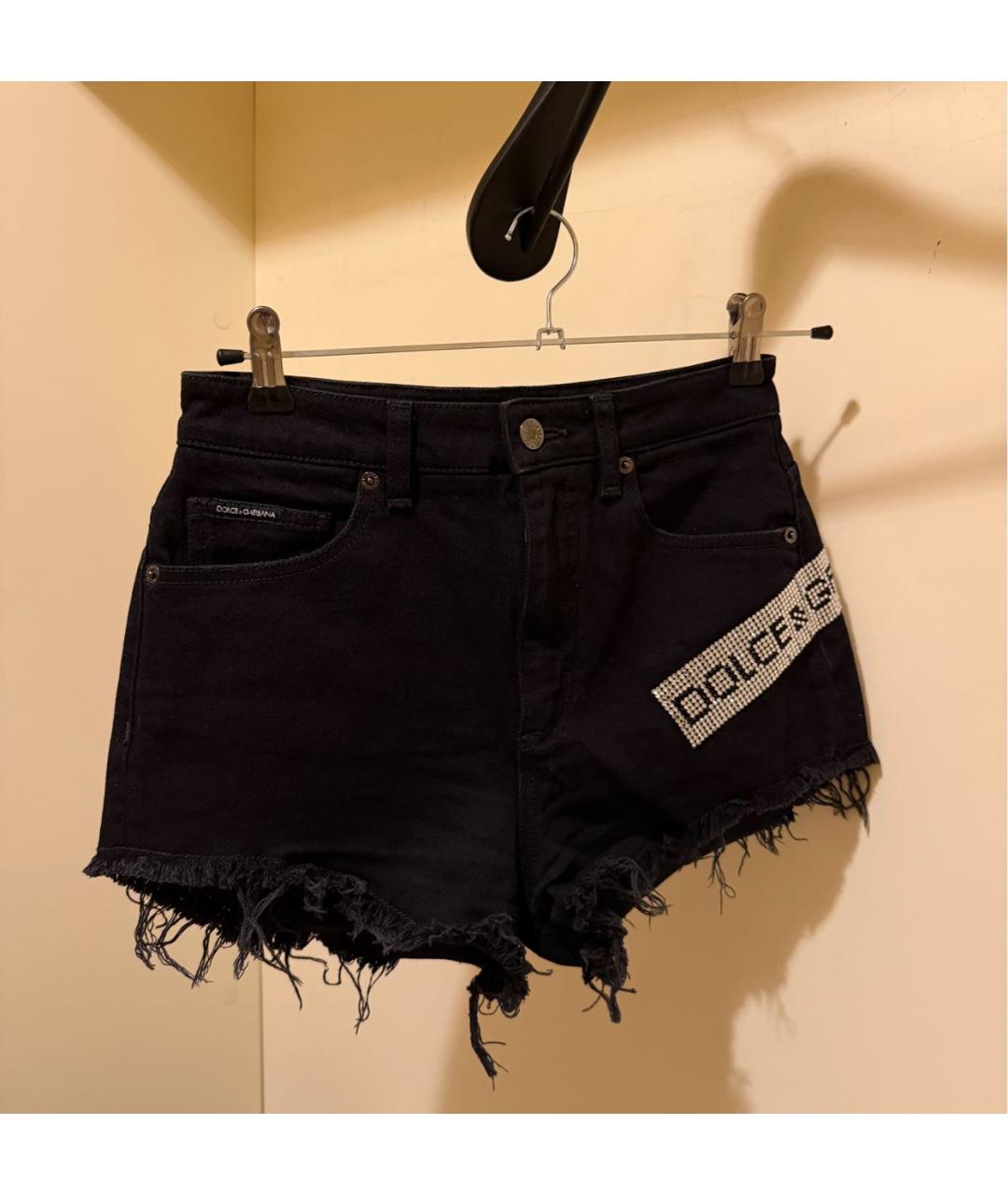 DOLCE&GABBANA Черные деним шорты, фото 5