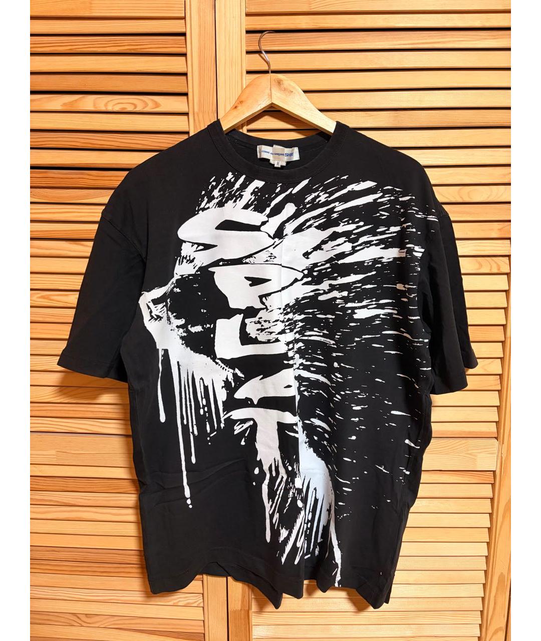 COMME DES GARÇONS SHIRT Черная хлопковая футболка, фото 6