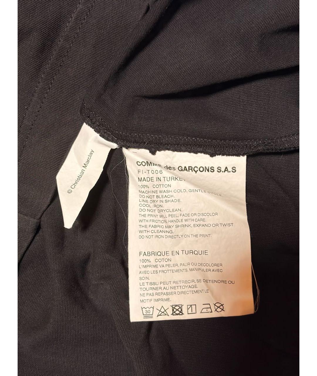 COMME DES GARÇONS SHIRT Черная хлопковая футболка, фото 4